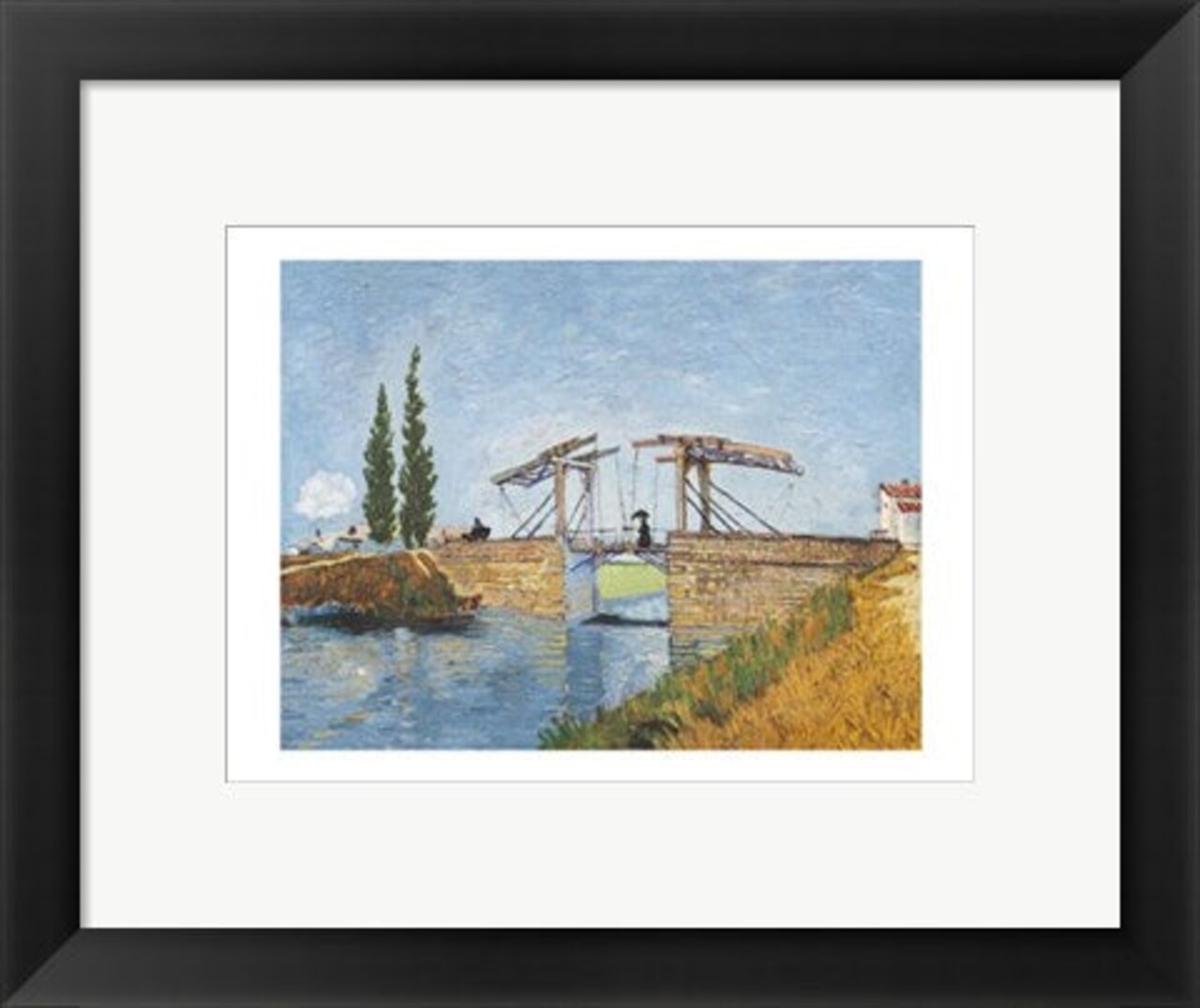 Framed Art Le Pont de Langlois by Vincent van Gogh 9 1/2 x 11 3/4